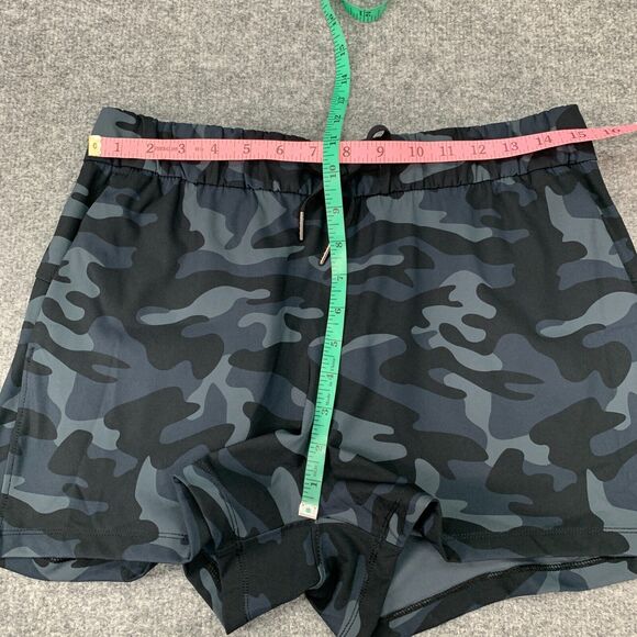 CRZ Yoga Short Womens L Large Camo Wick Stretch Lightweight Mid Rise Drawstring - Picture 5 of 9